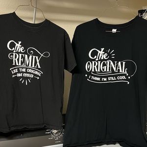 Matching T-shirt set Adult XL&Kid Youth L Gildan Softstyle BlackWhite $9 for 2